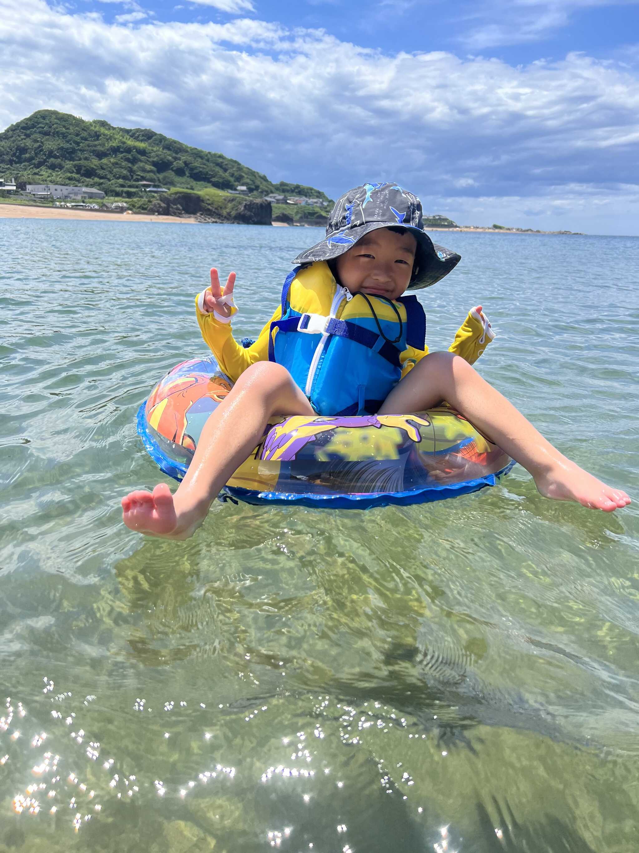 海が綺麗で大喜び