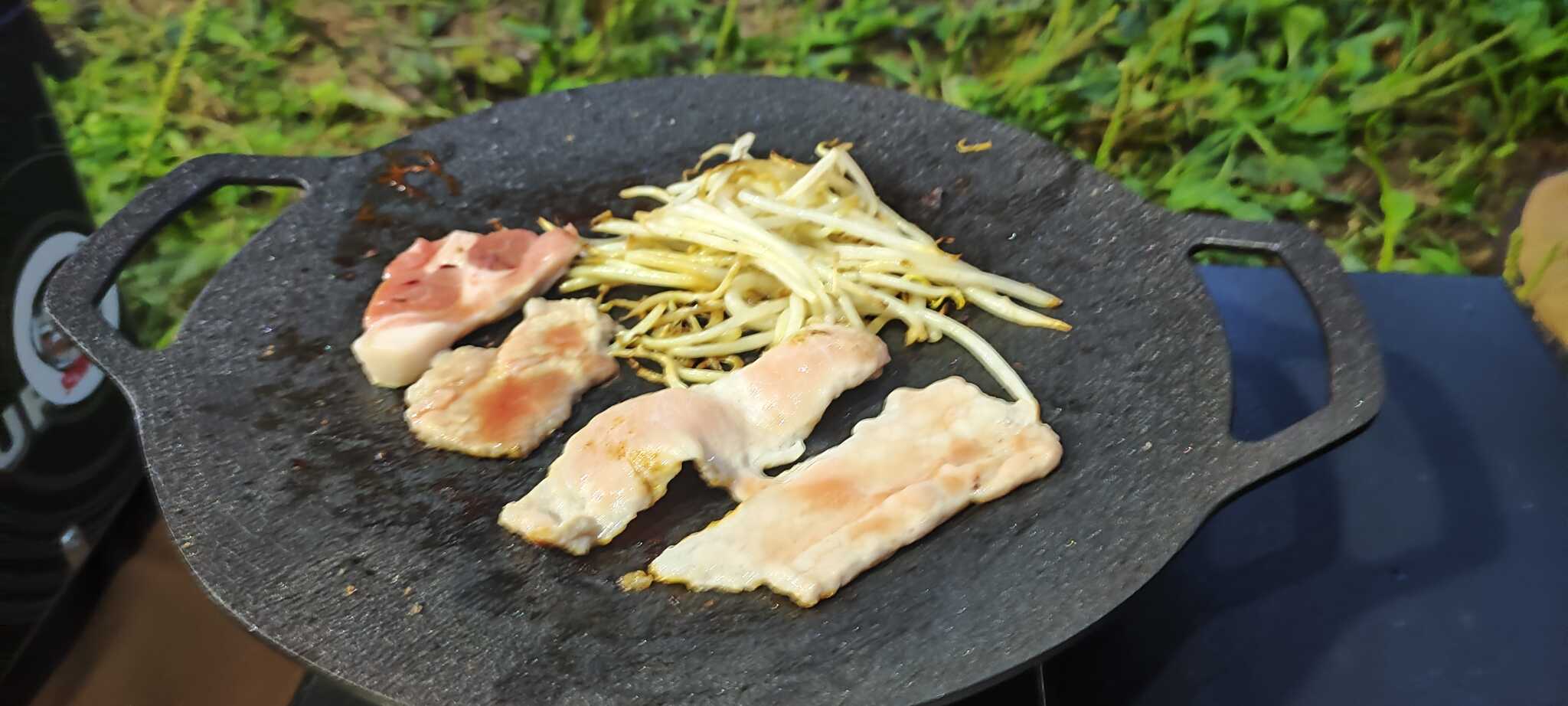 ダイソーグリドルでジンギスカン
