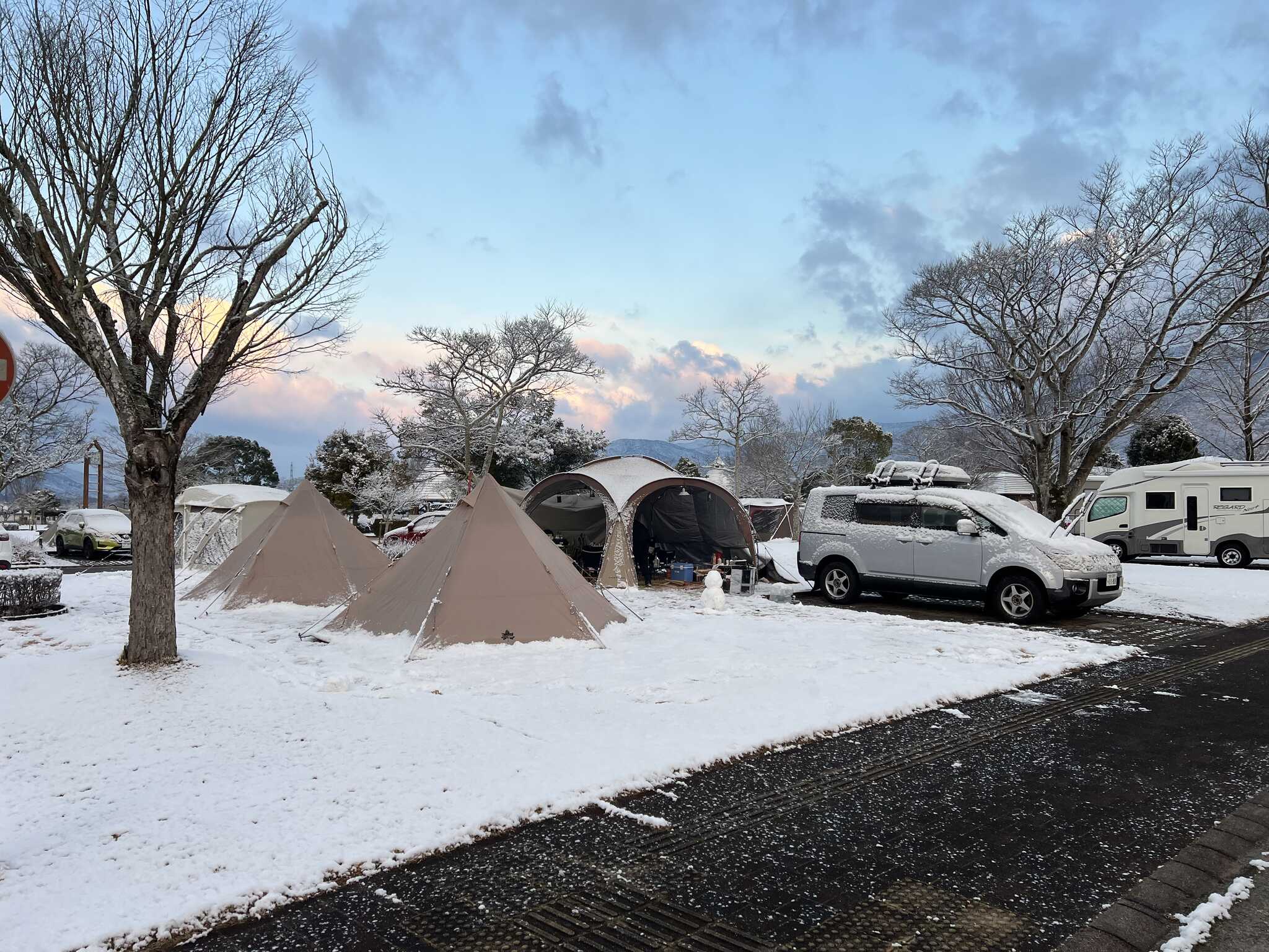 待望の雪キャンプできた