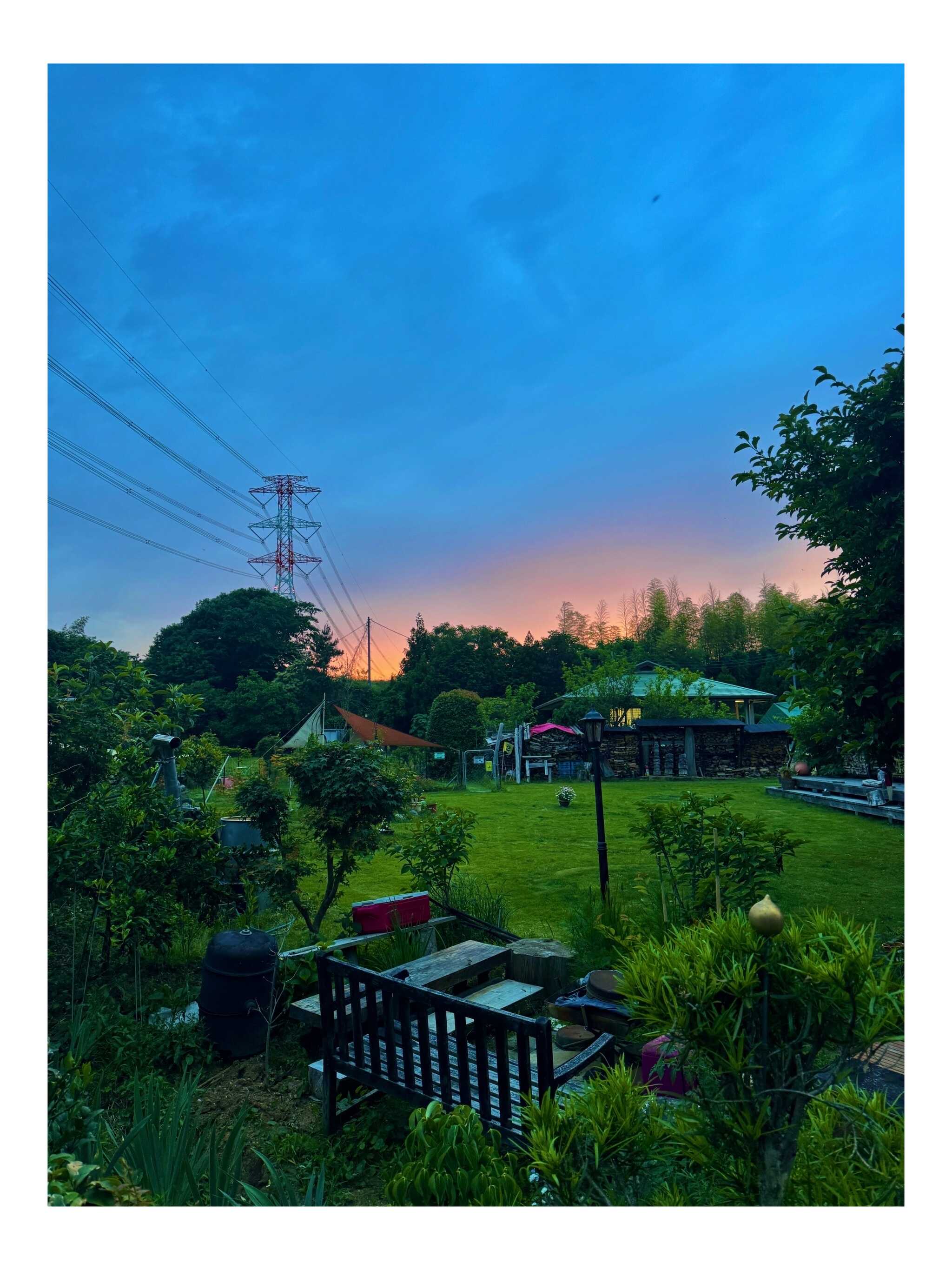 芝生サイトからの夕焼け