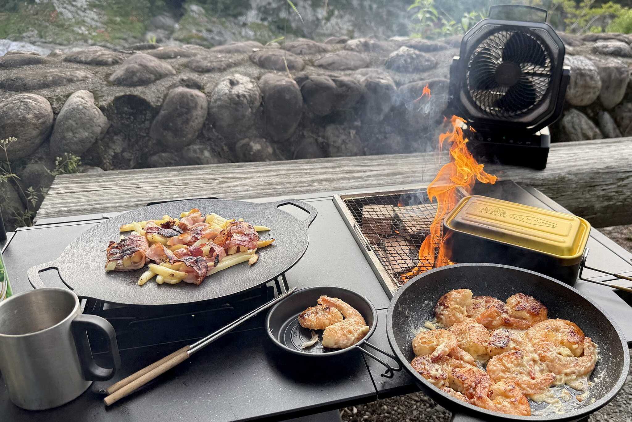 そろキャンあるあるの、作り過ぎメニュー。