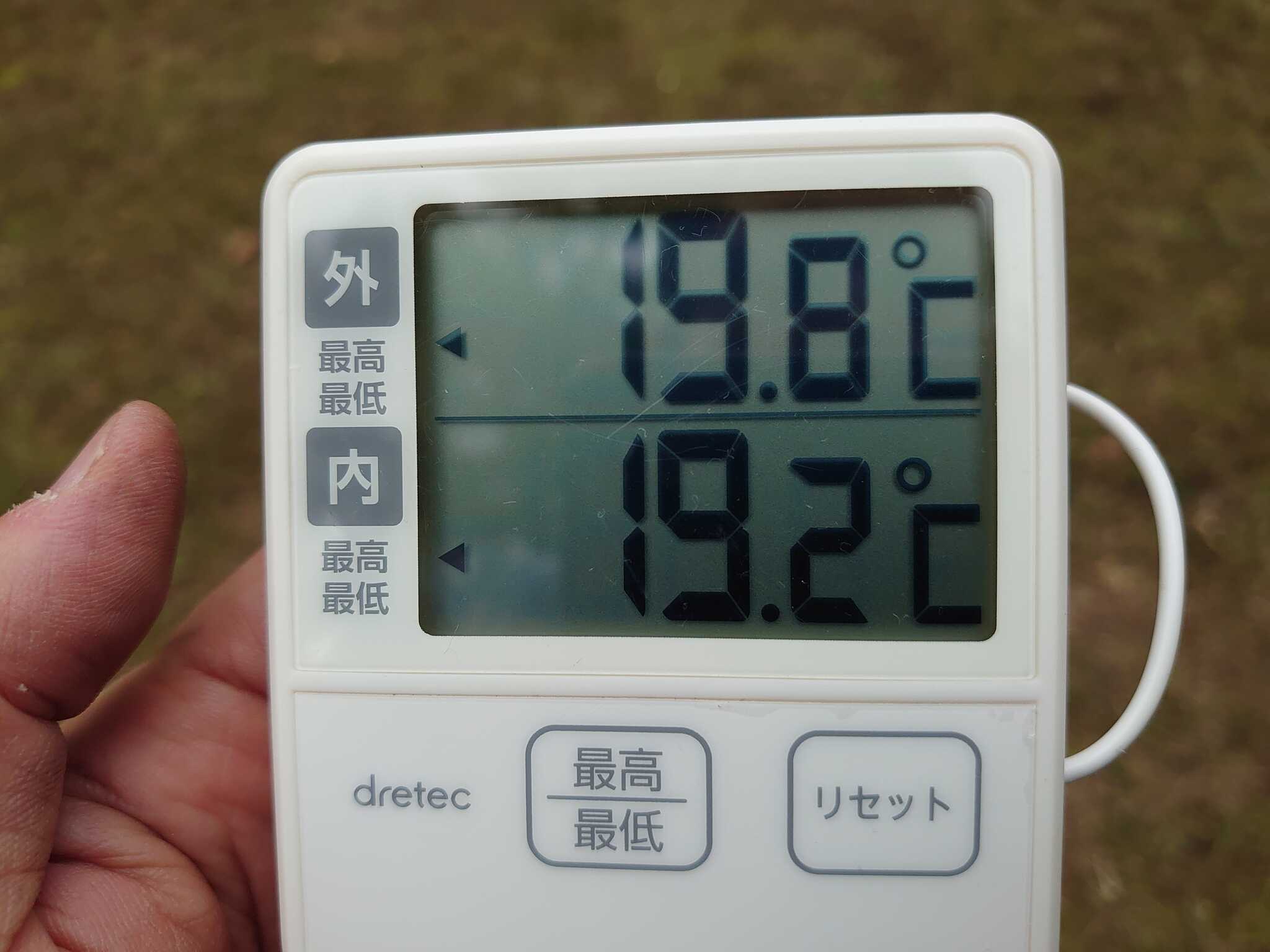 最高気温(テント内外)