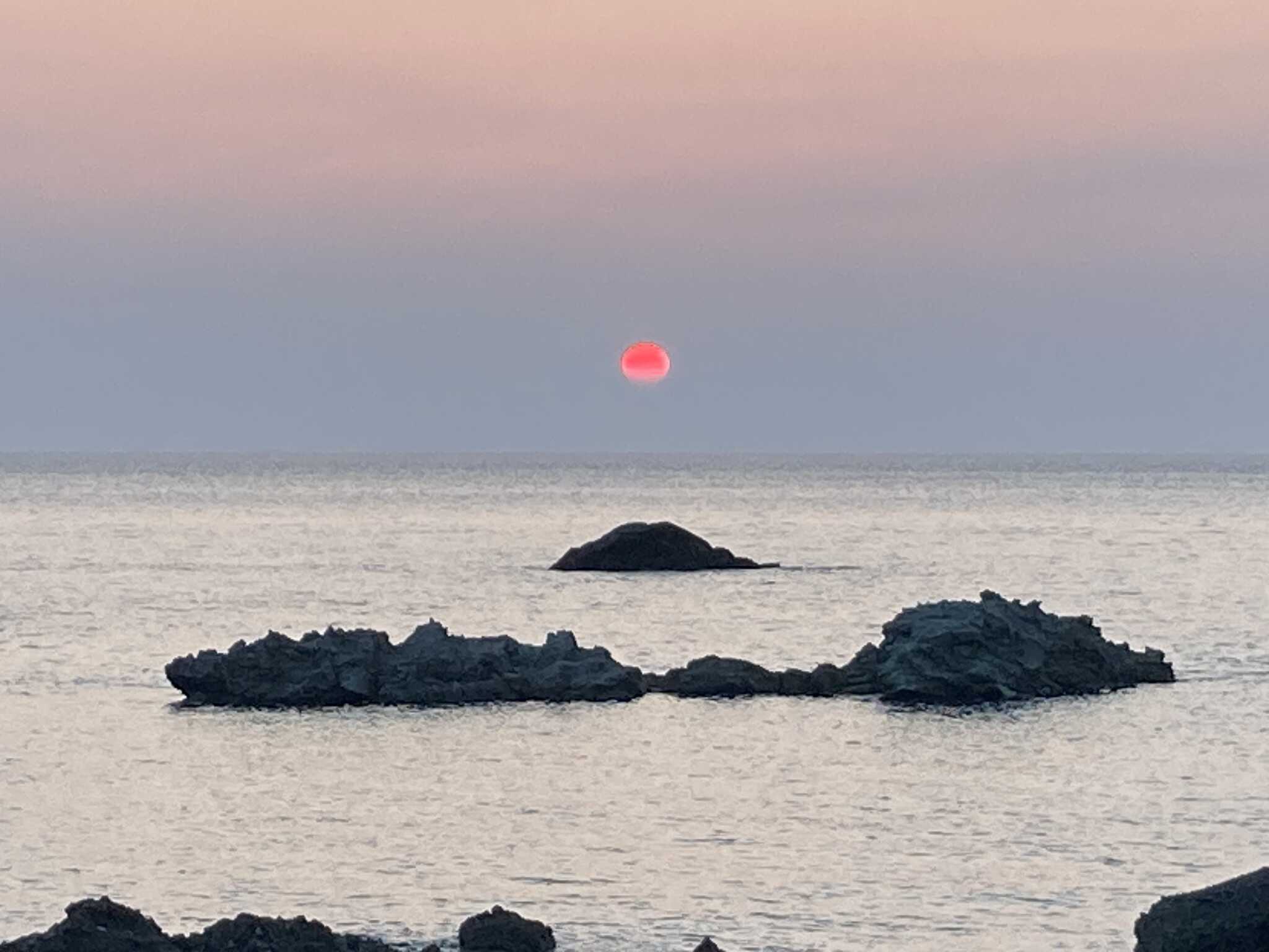 キャンプ場からの夕日