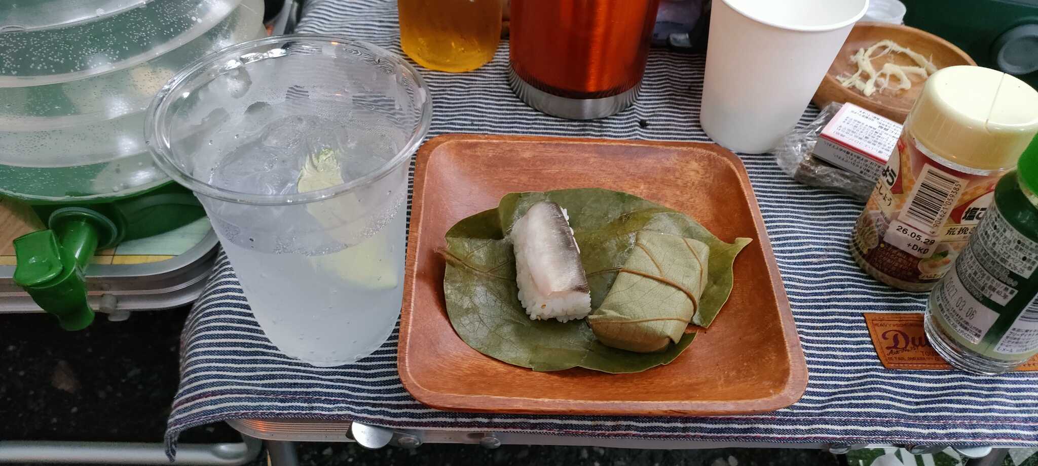 道の駅で買った鮎寿司もキャンプのお供になりました!