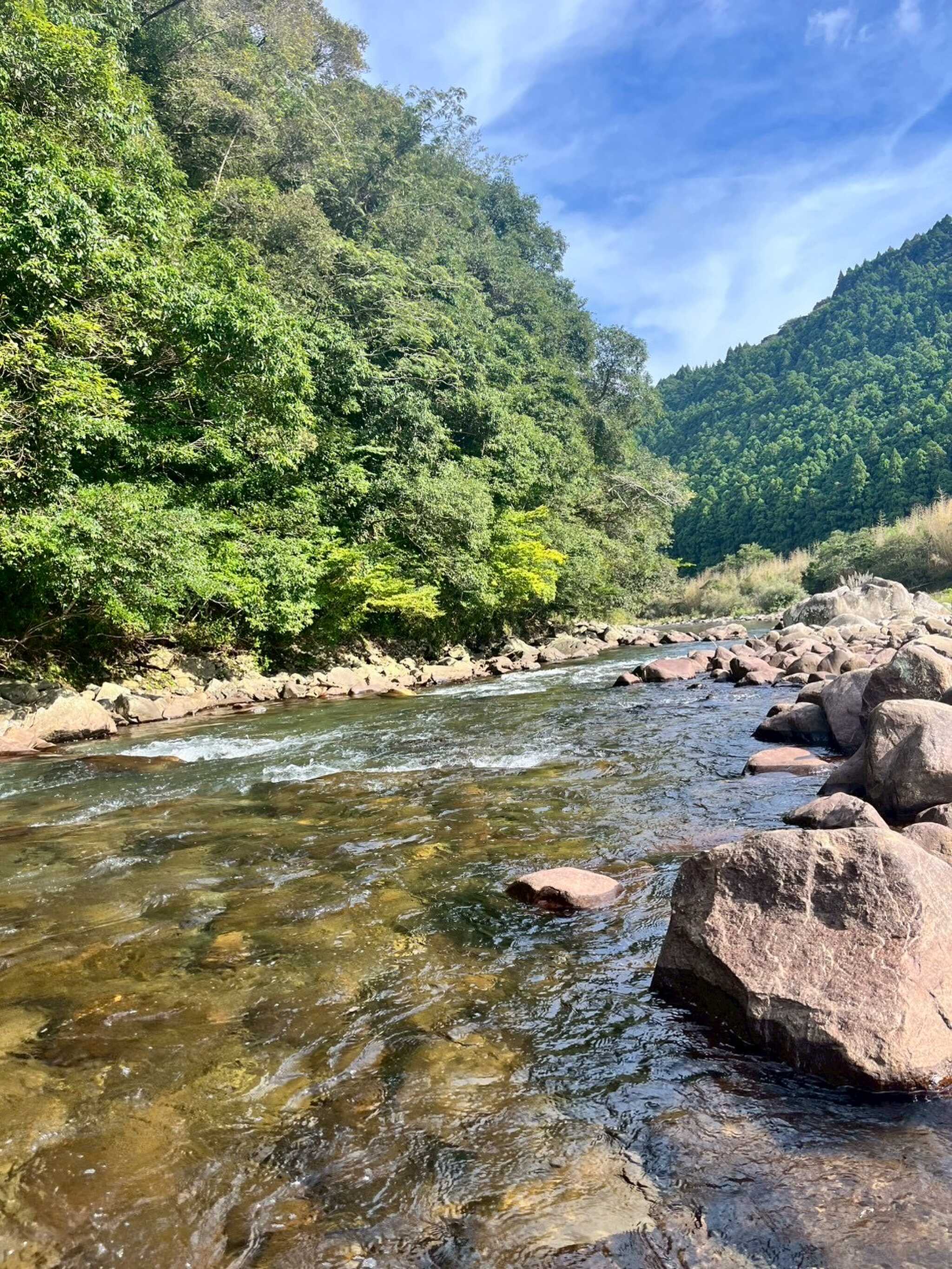 目の前の川です