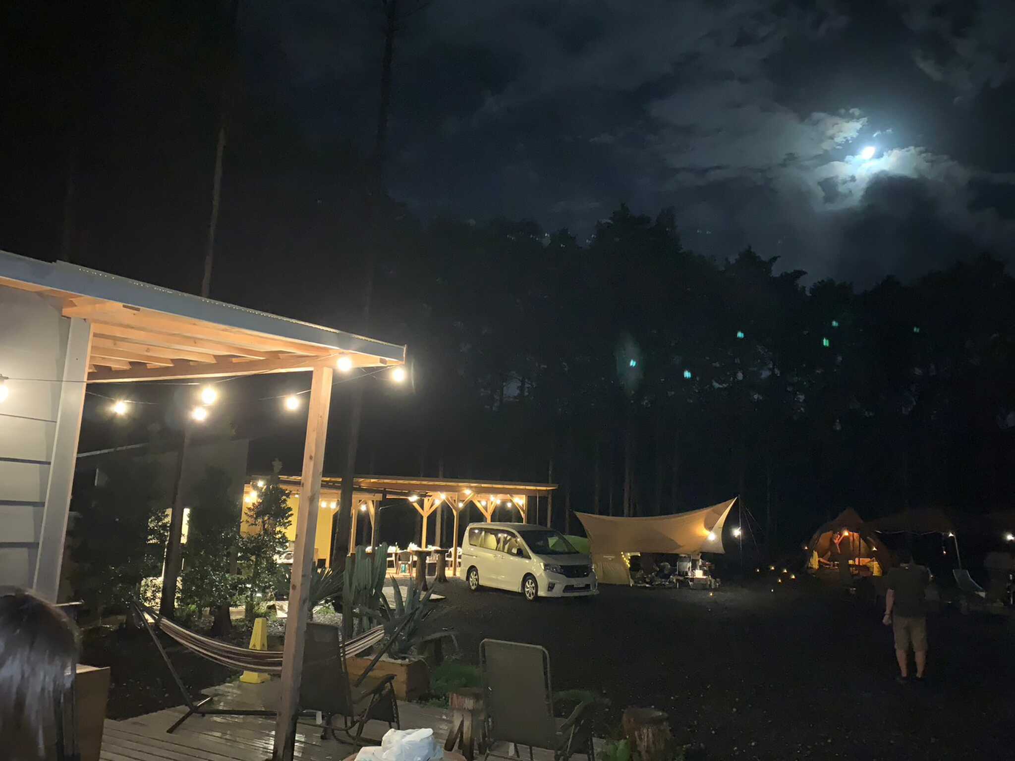 夜は空も開けて月も綺麗でした