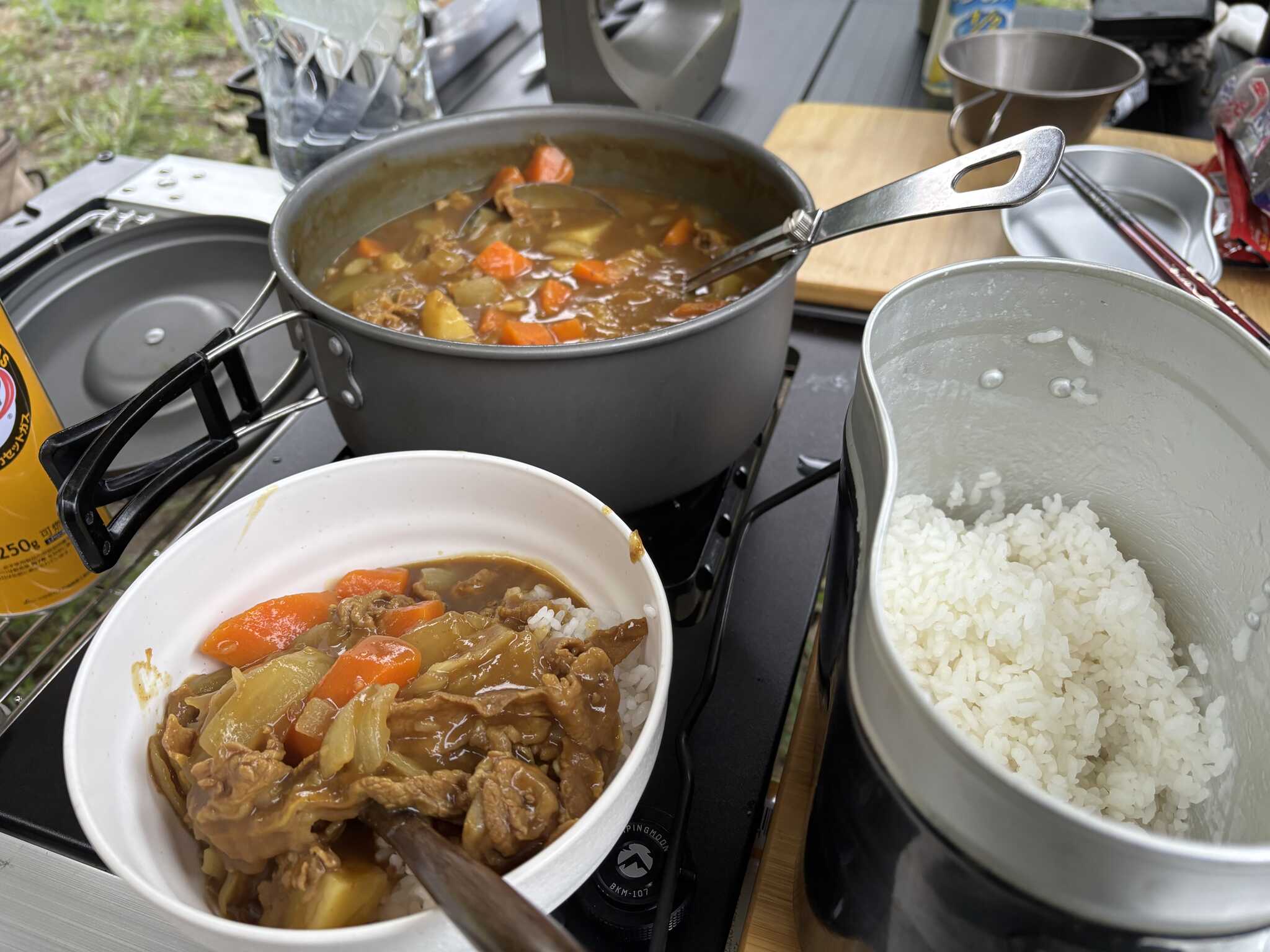 夕食はカレーライスしにました