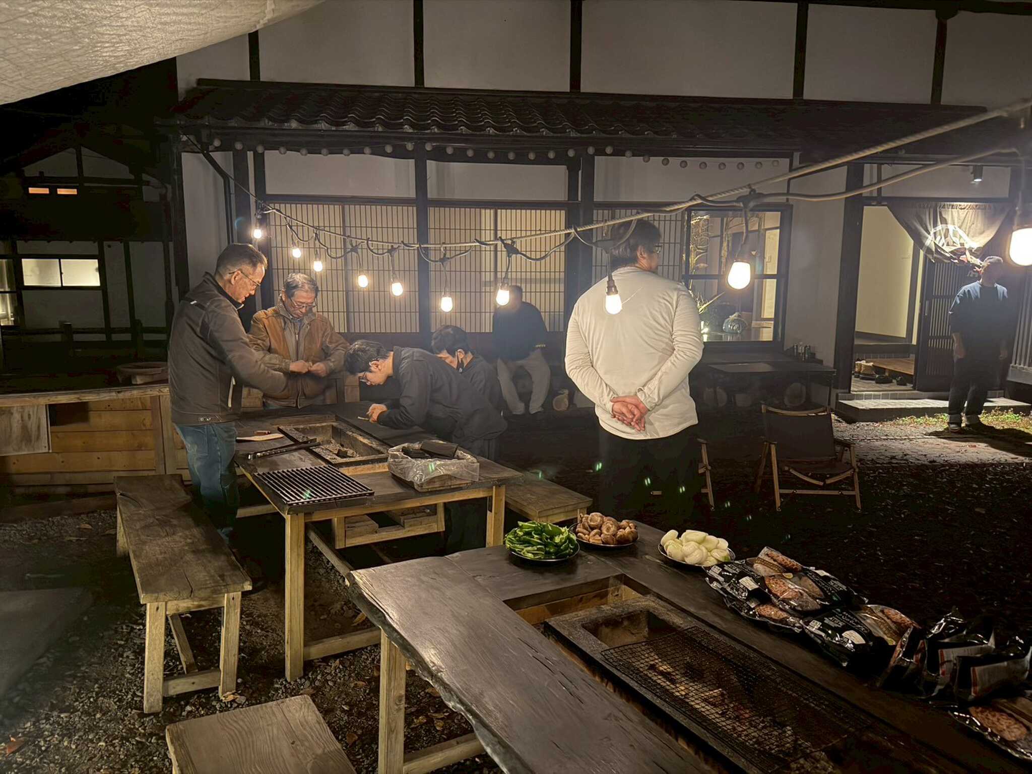 外でBBQ♪