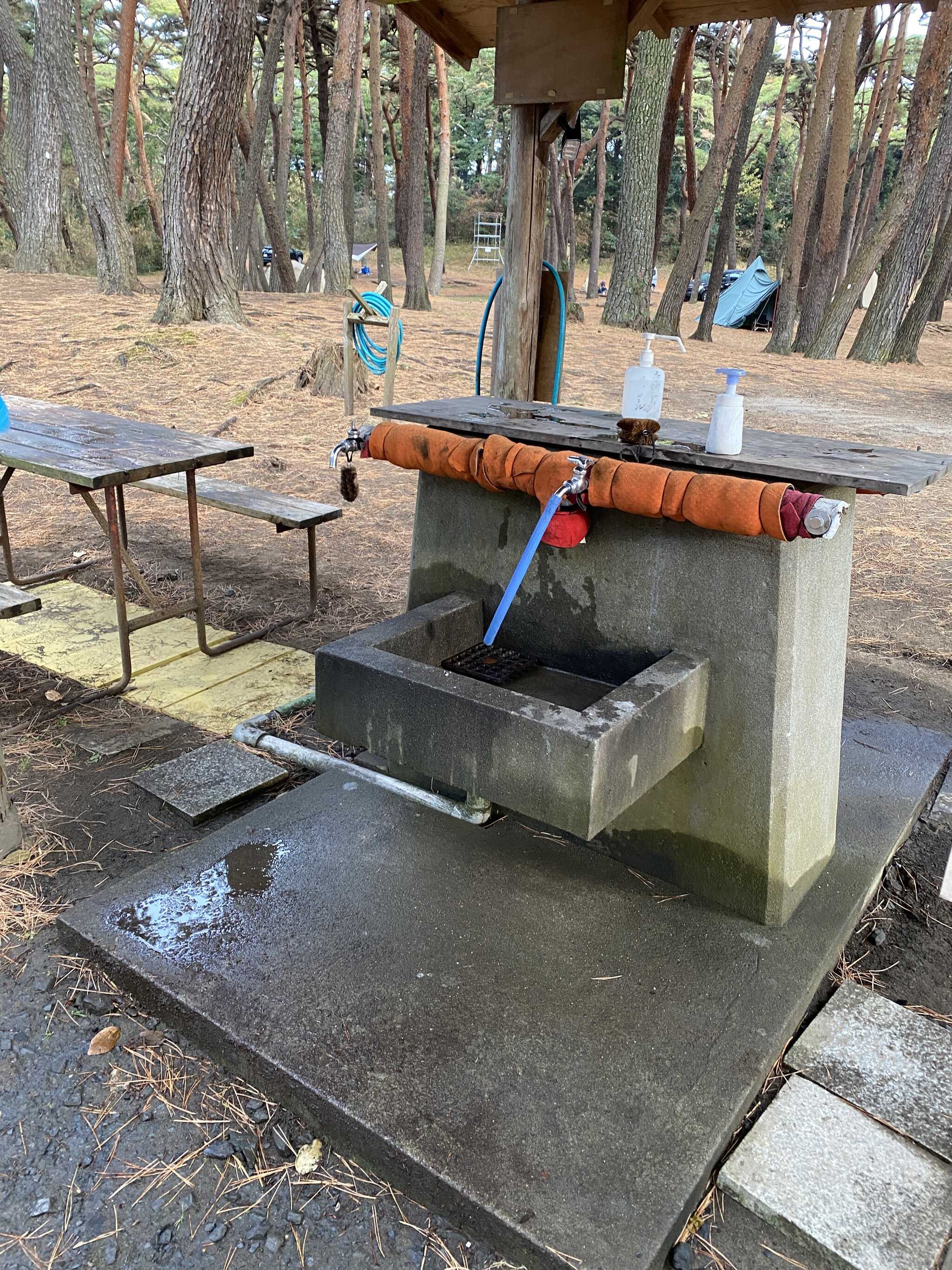 焚火台洗い場