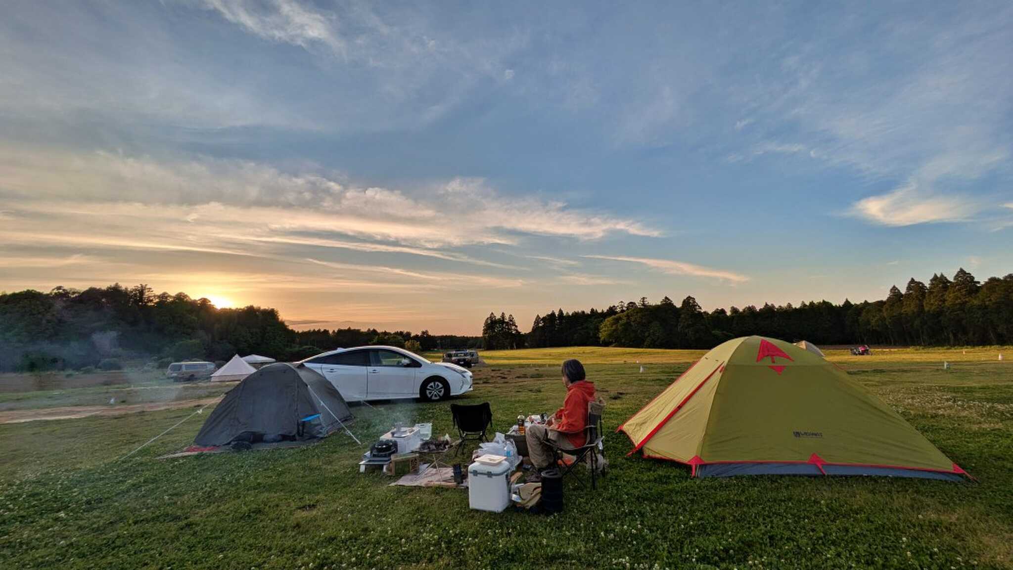 空が広く、夕焼けが綺麗