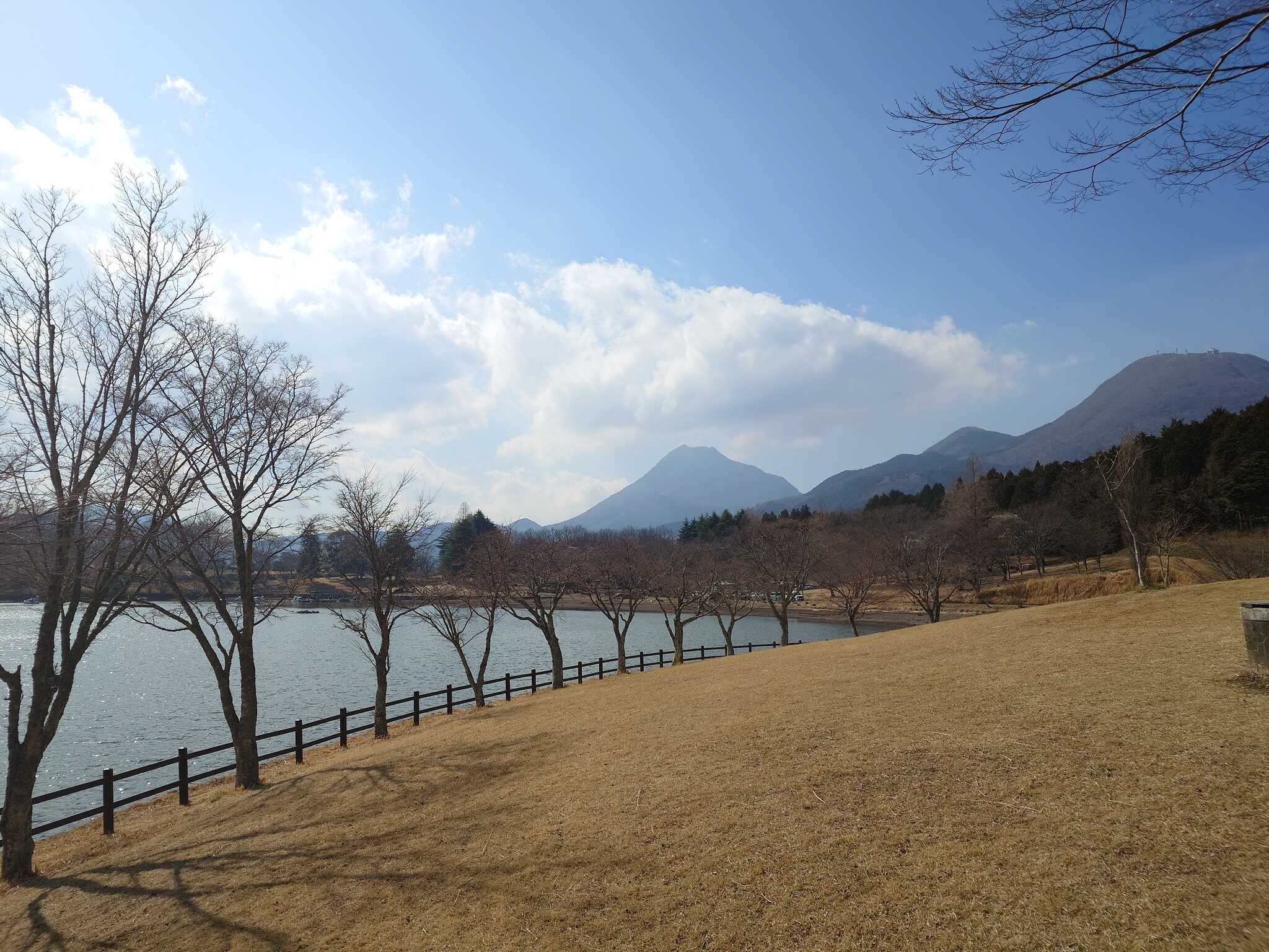 志高湖から見る由布岳