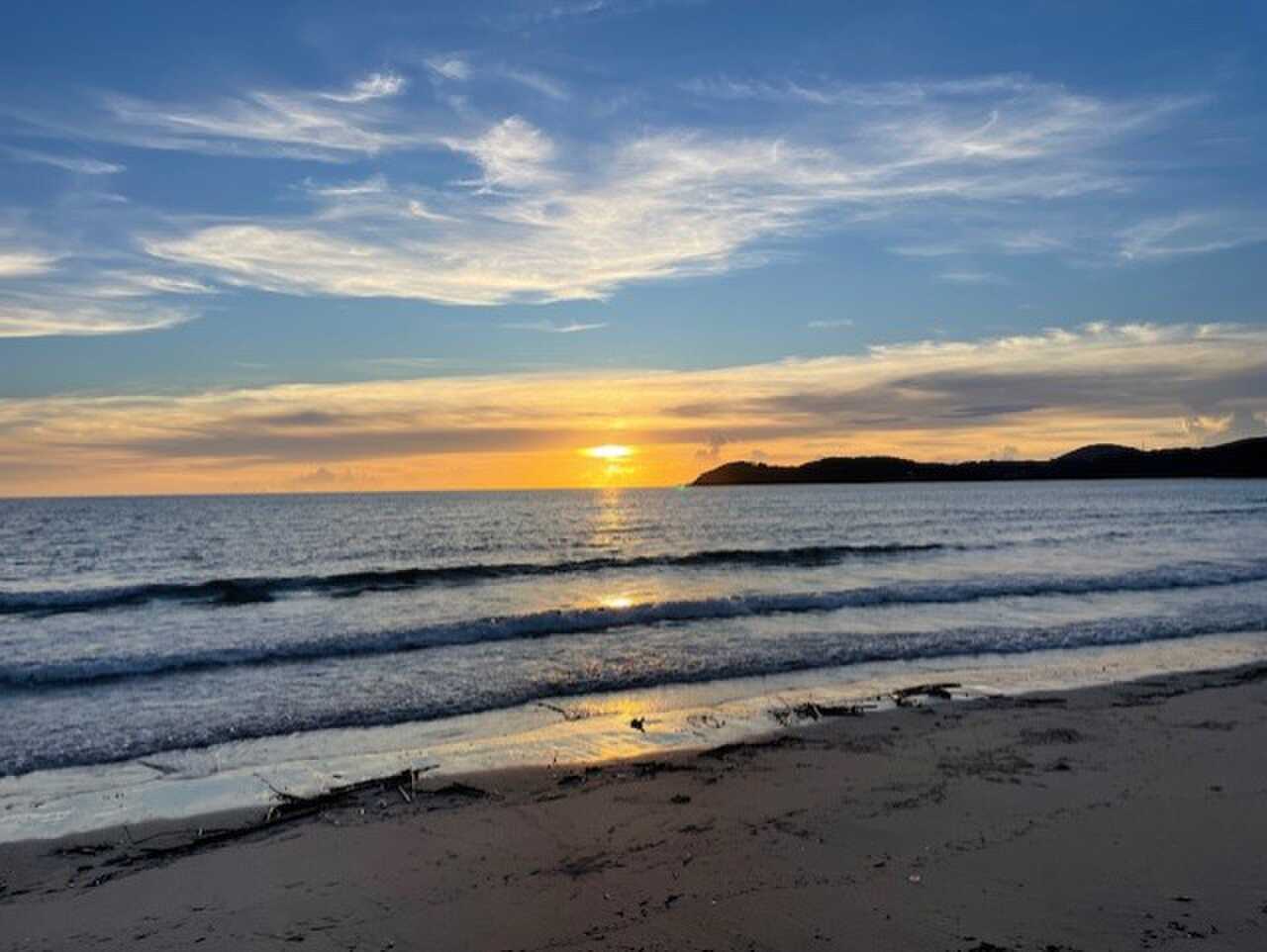 夕日と共に