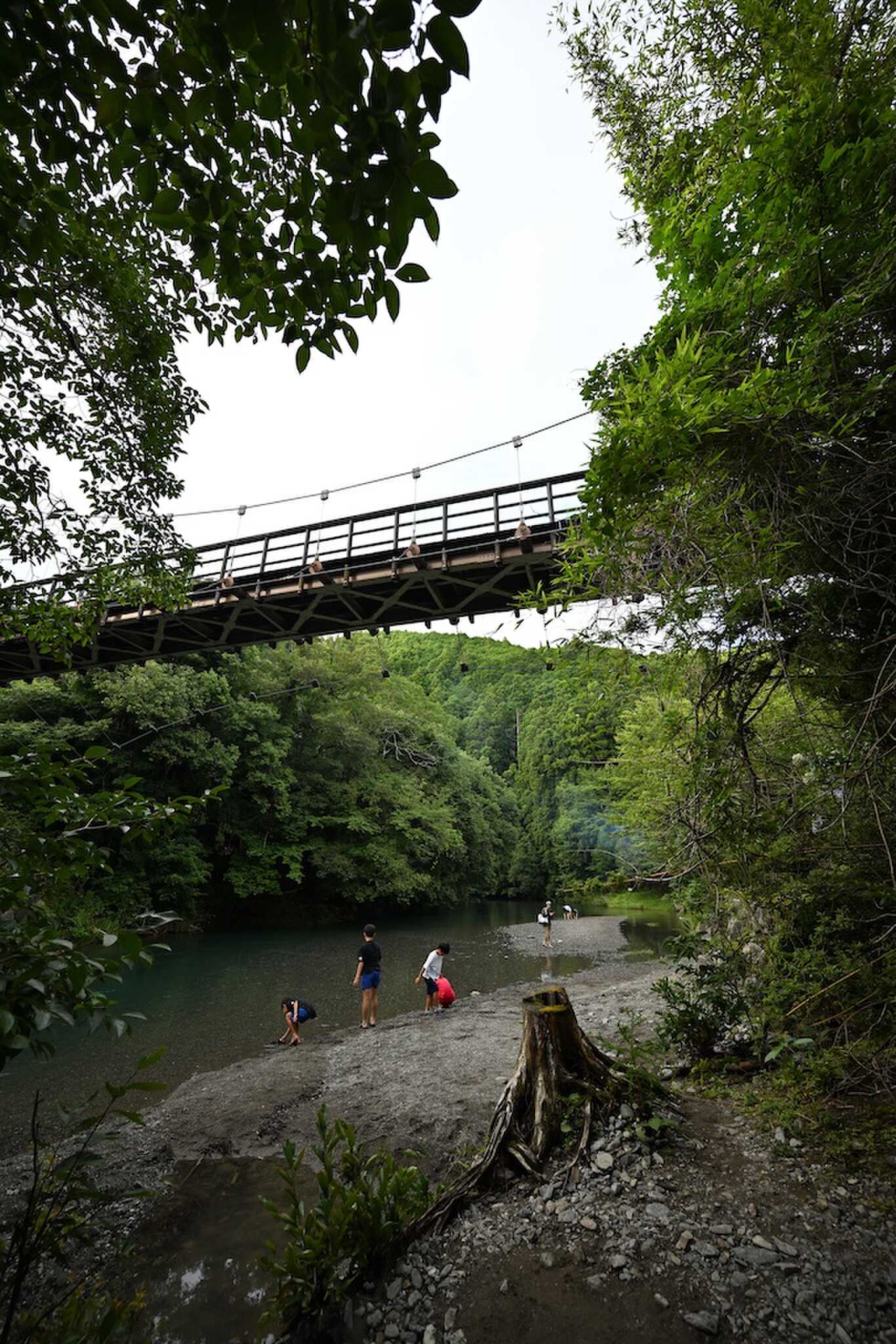 川と吊橋