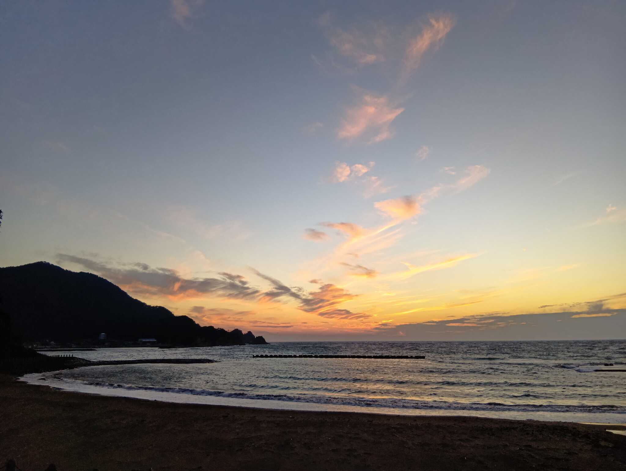西伊豆夕日と波の音