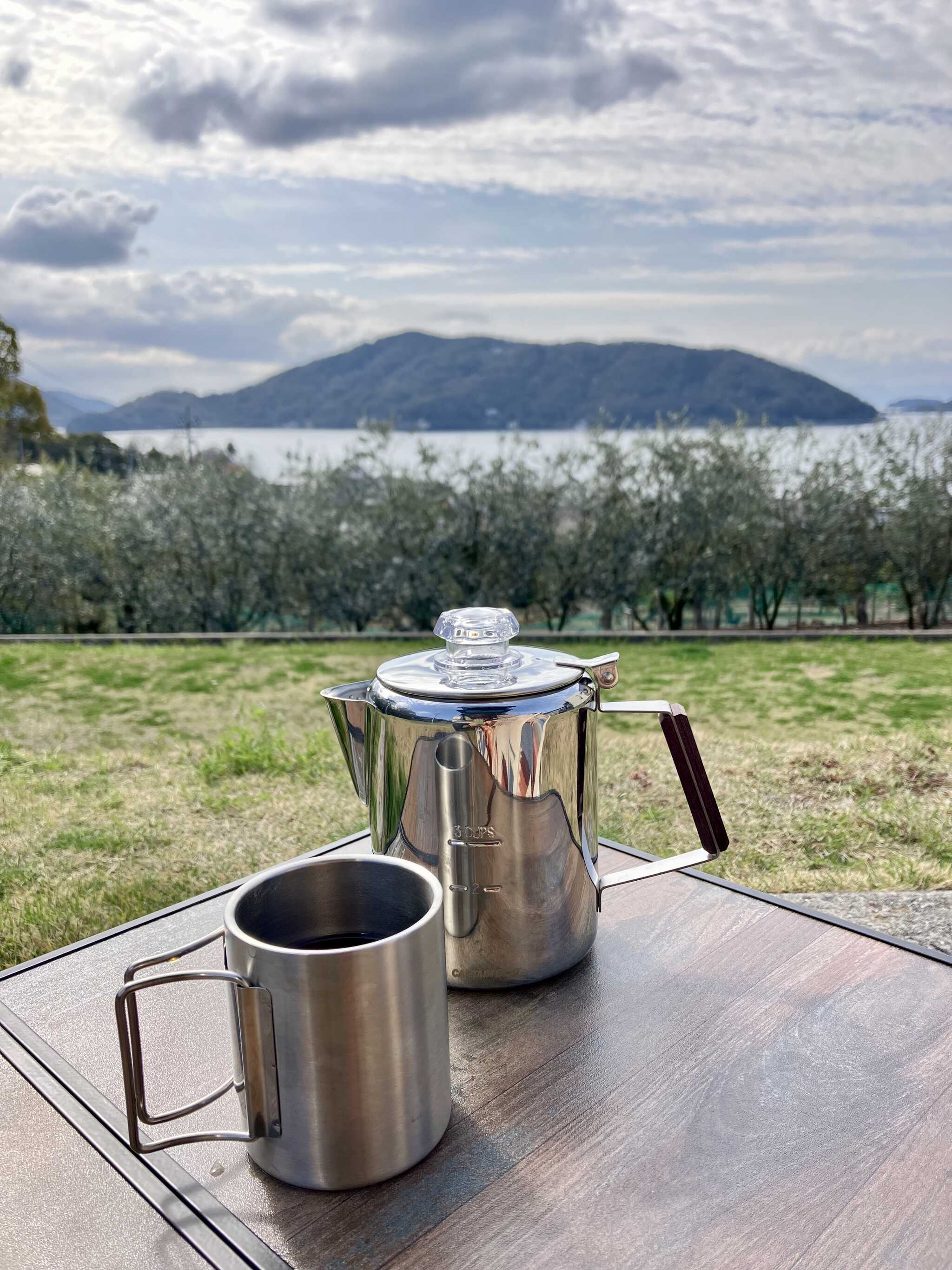 海を眺めての朝コーヒー、最高でした