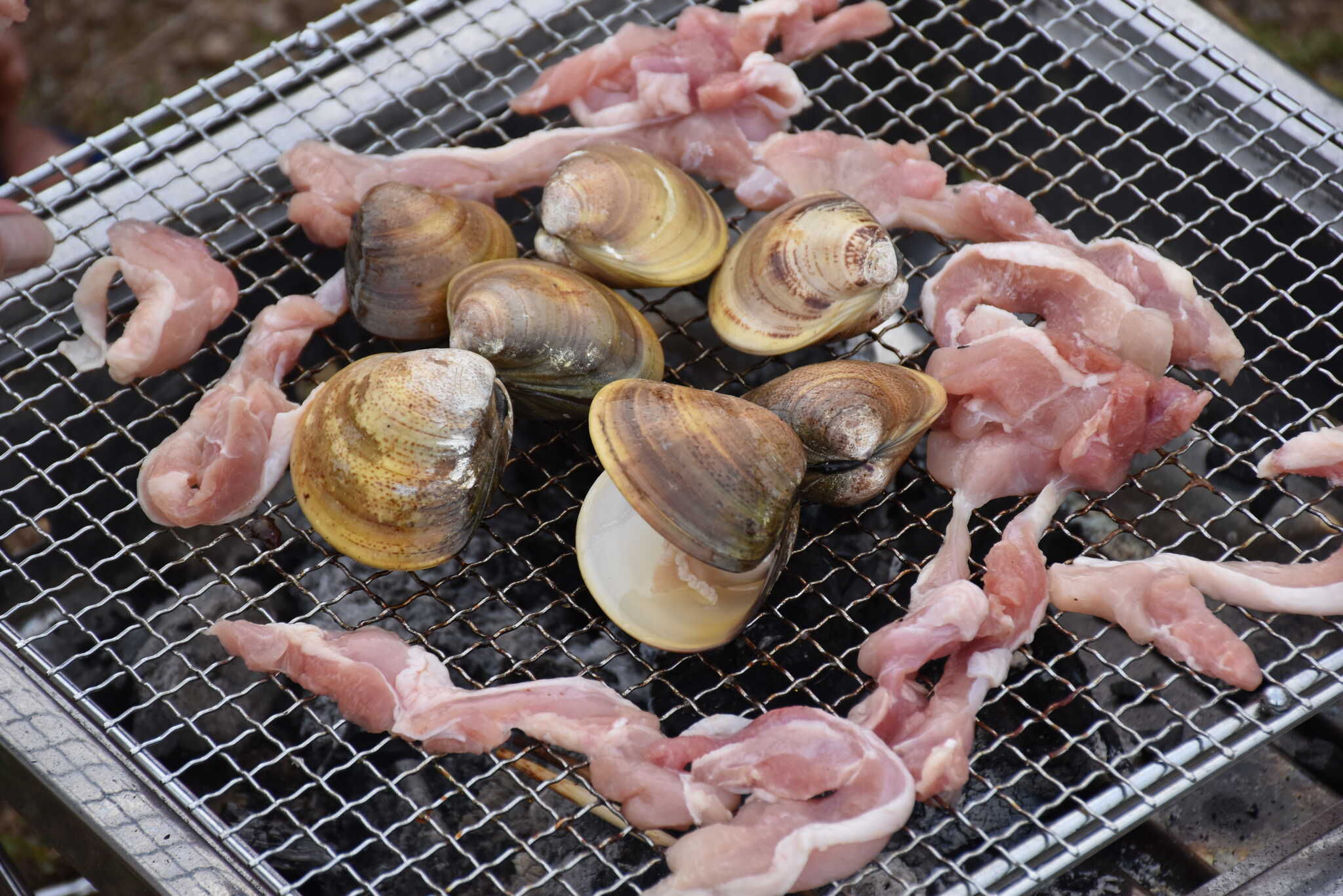 ハマグリの炭火焼き