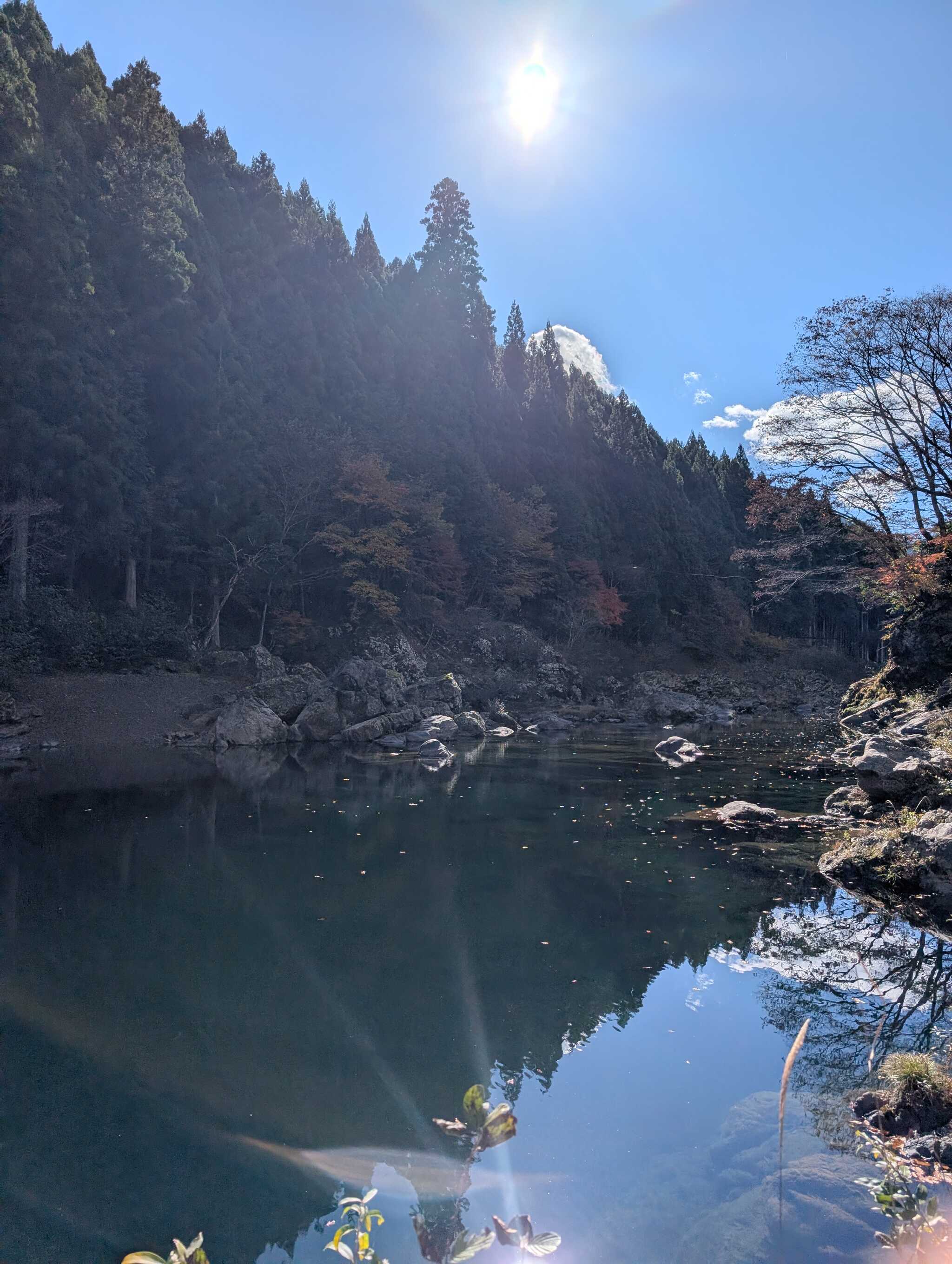 サイトの横の川