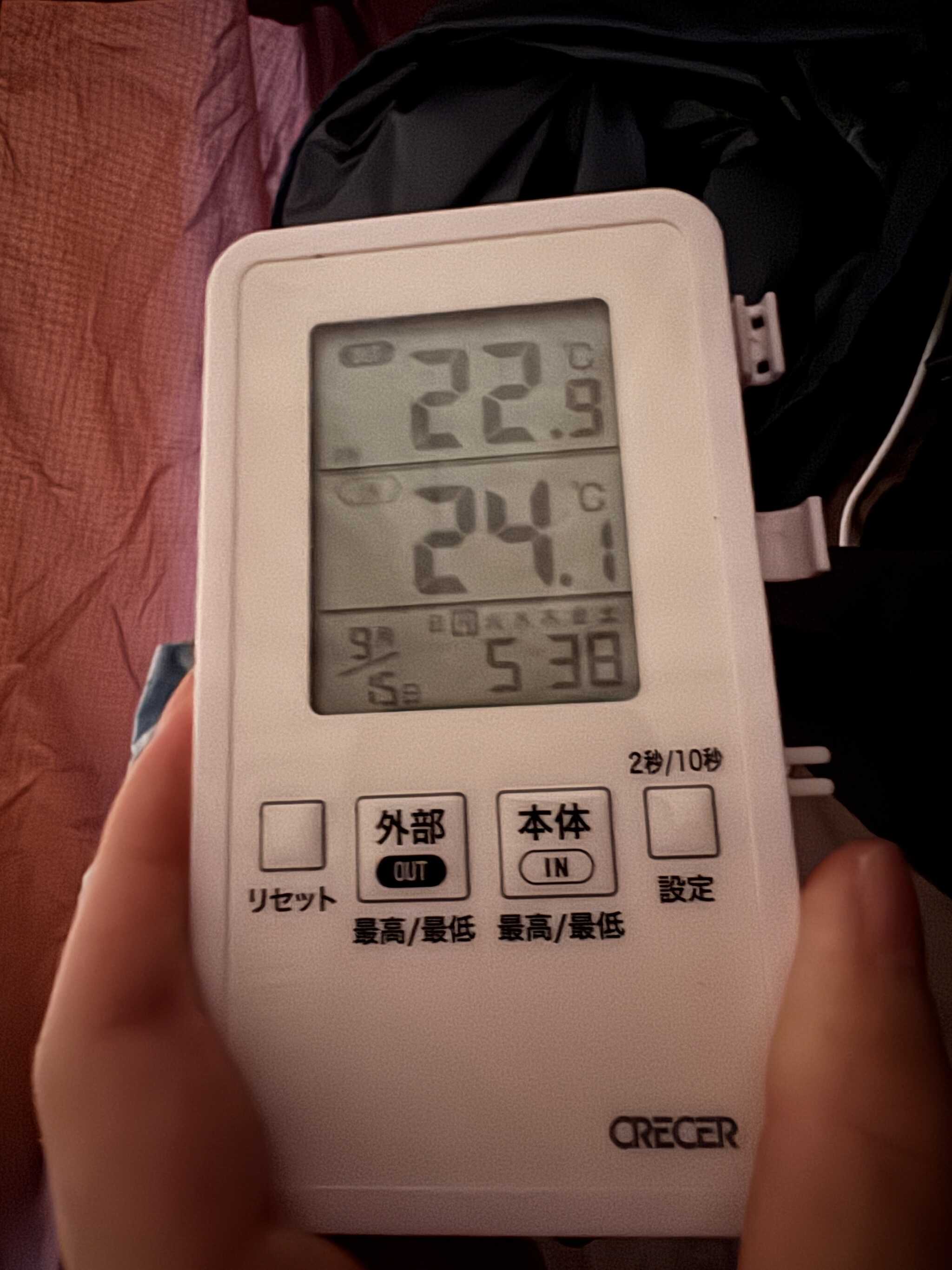 明け方の気温