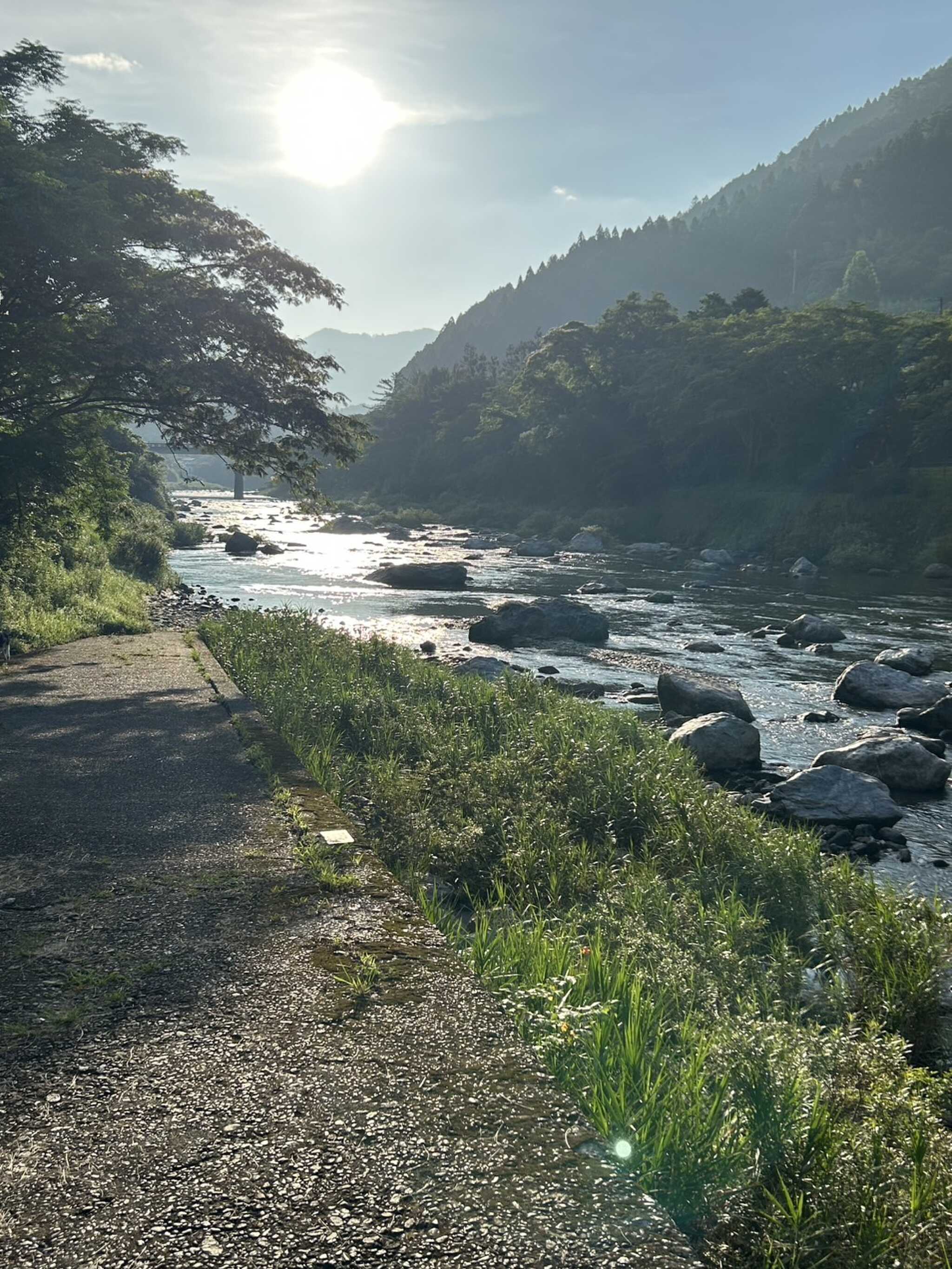 サイト対岸から川に下りられる場所