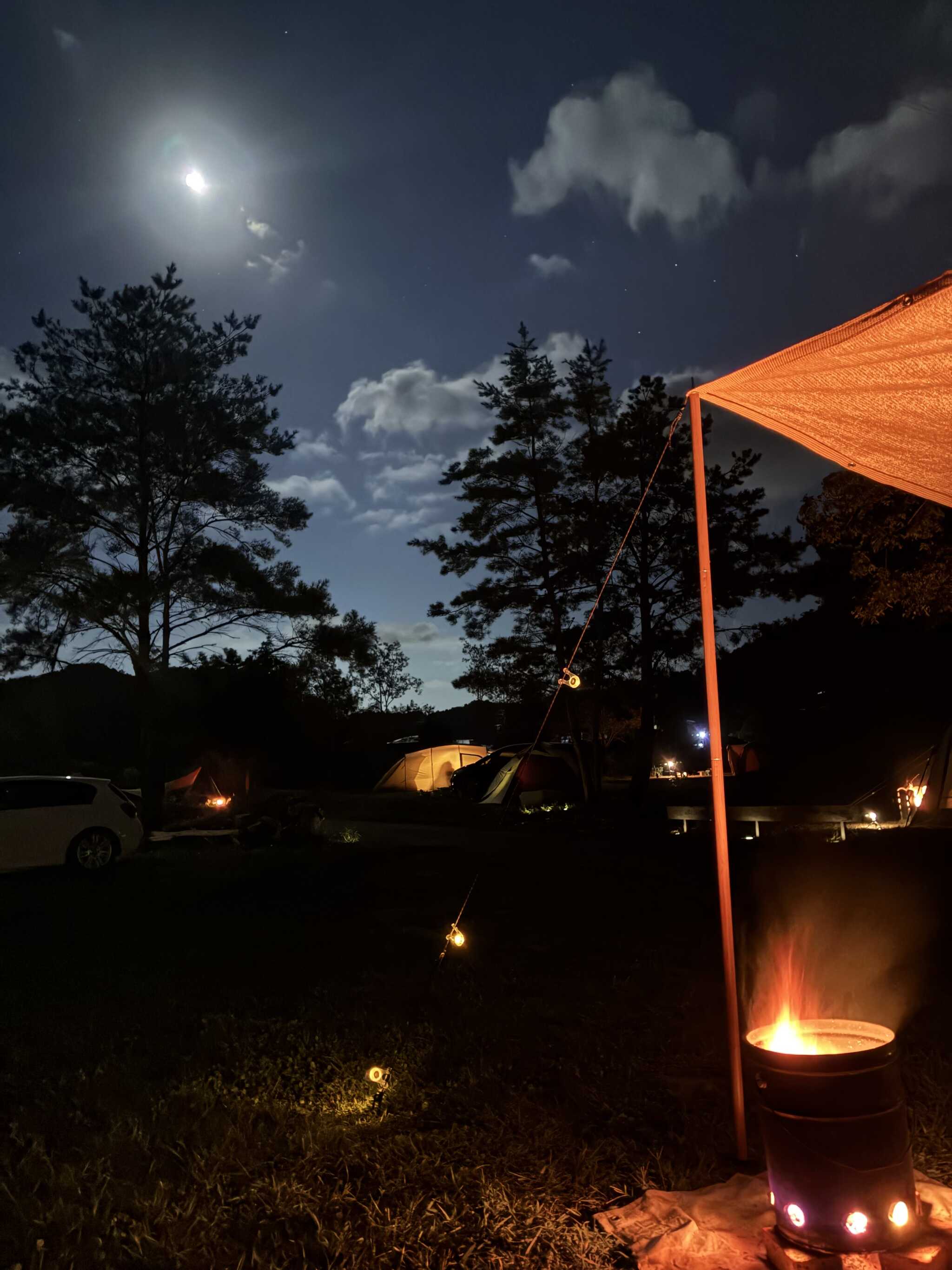 夜は星空・月が綺麗でした。