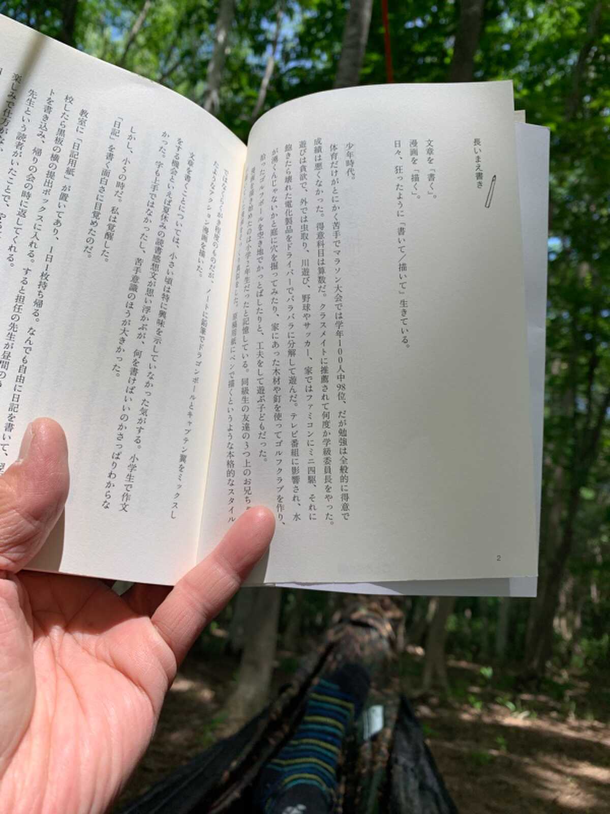 タープ外して木漏れ日の森で読書