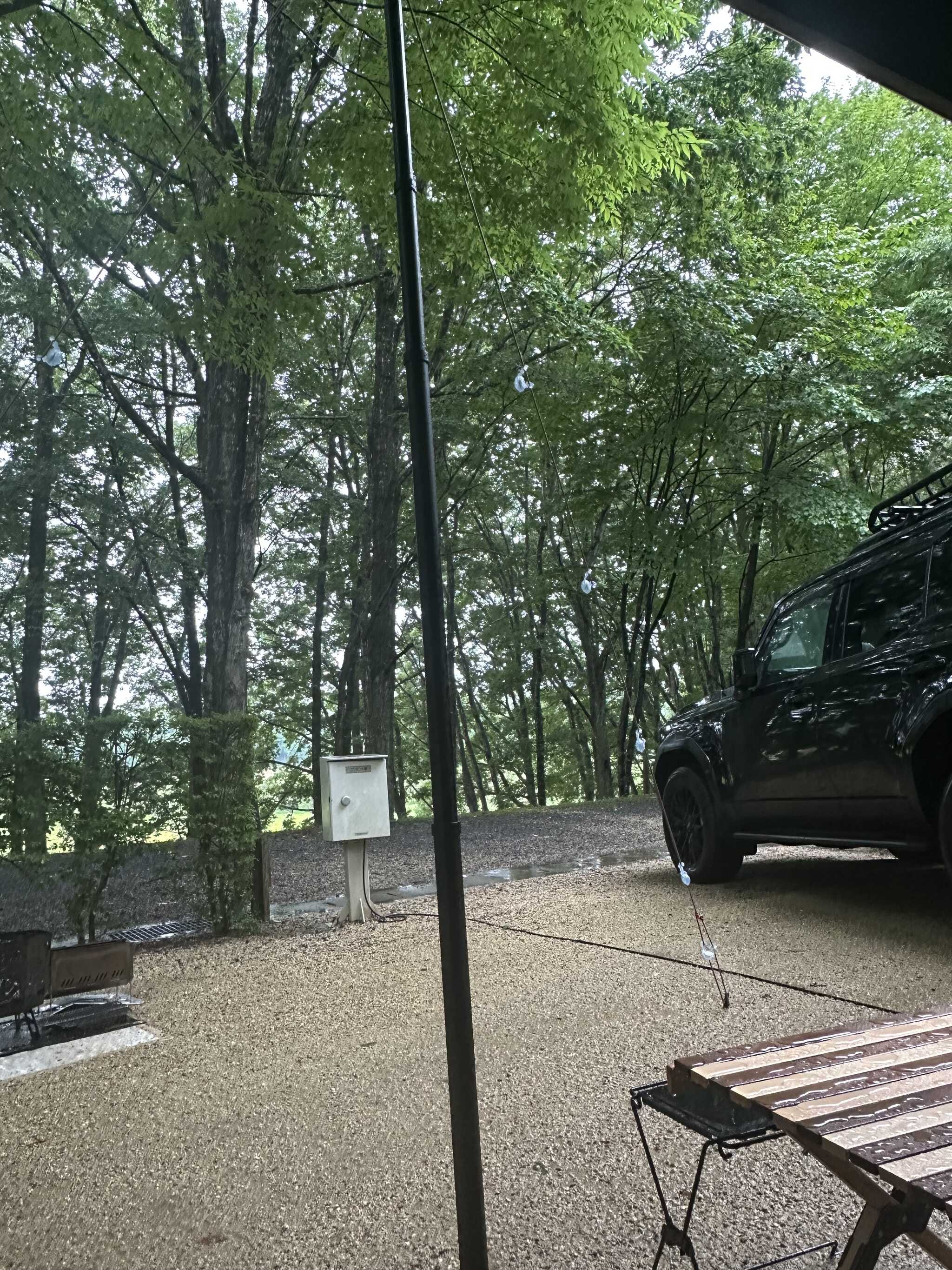 木陰でこ砂利で雨でも水捌け良いです☆