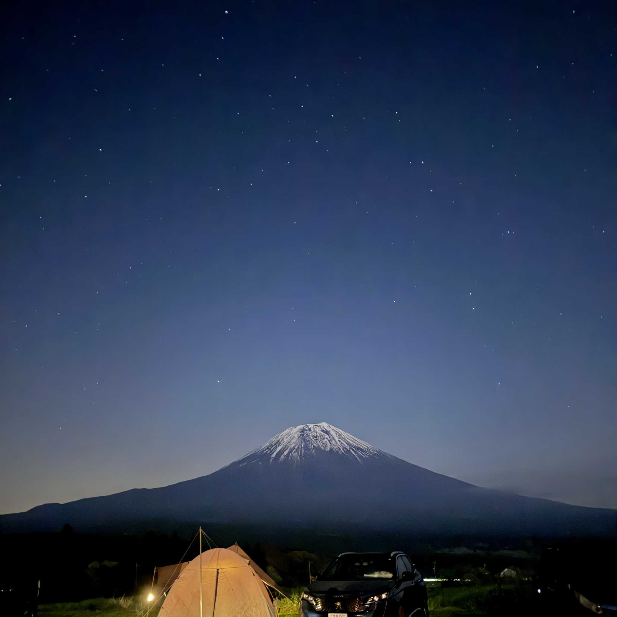 星空と富士山