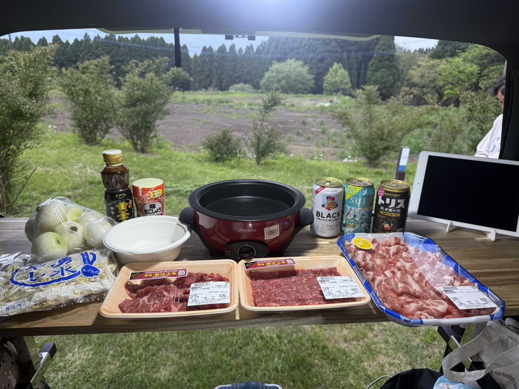 雨の為クルマで焼肉