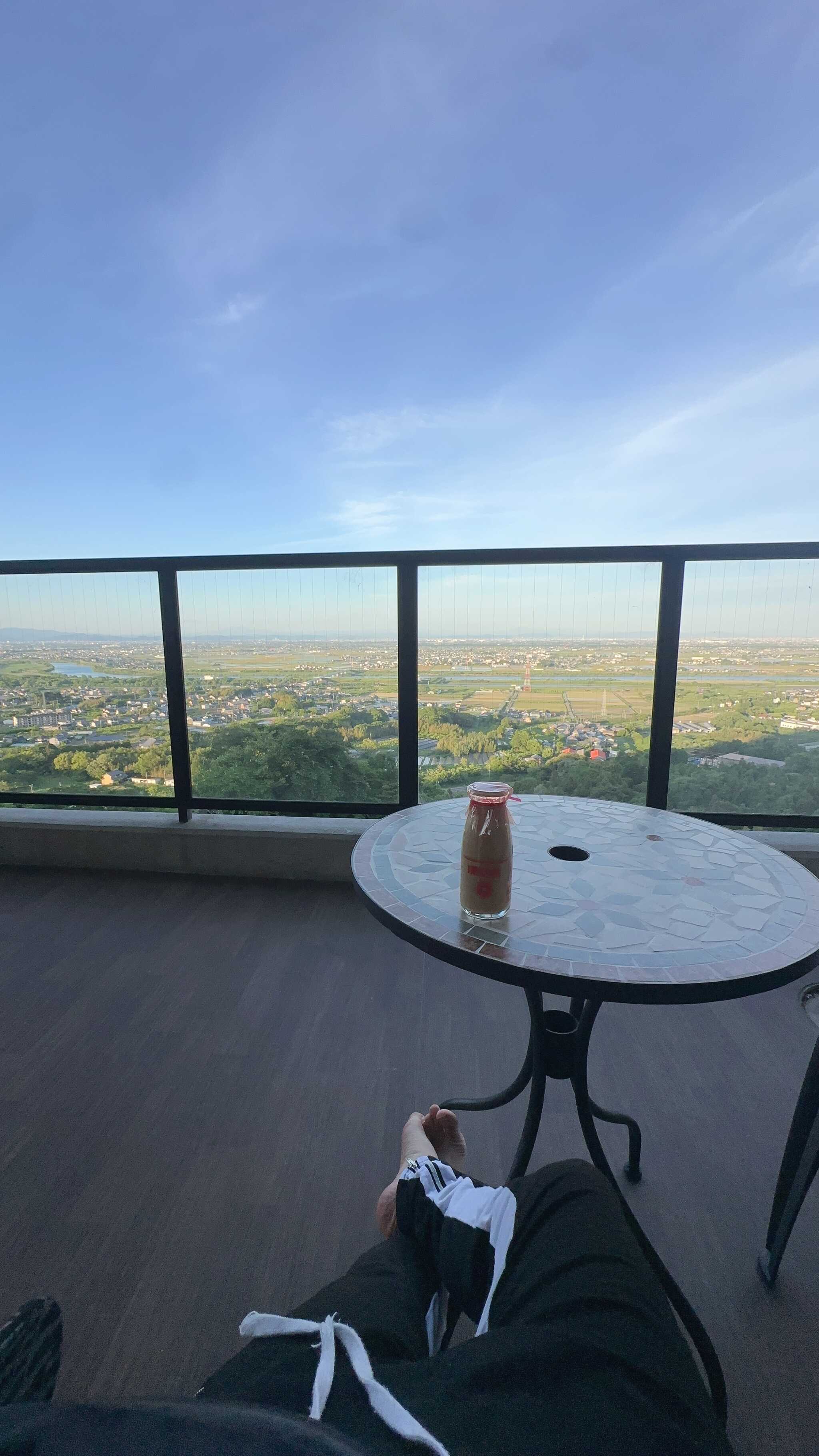 近くの温泉からの景色