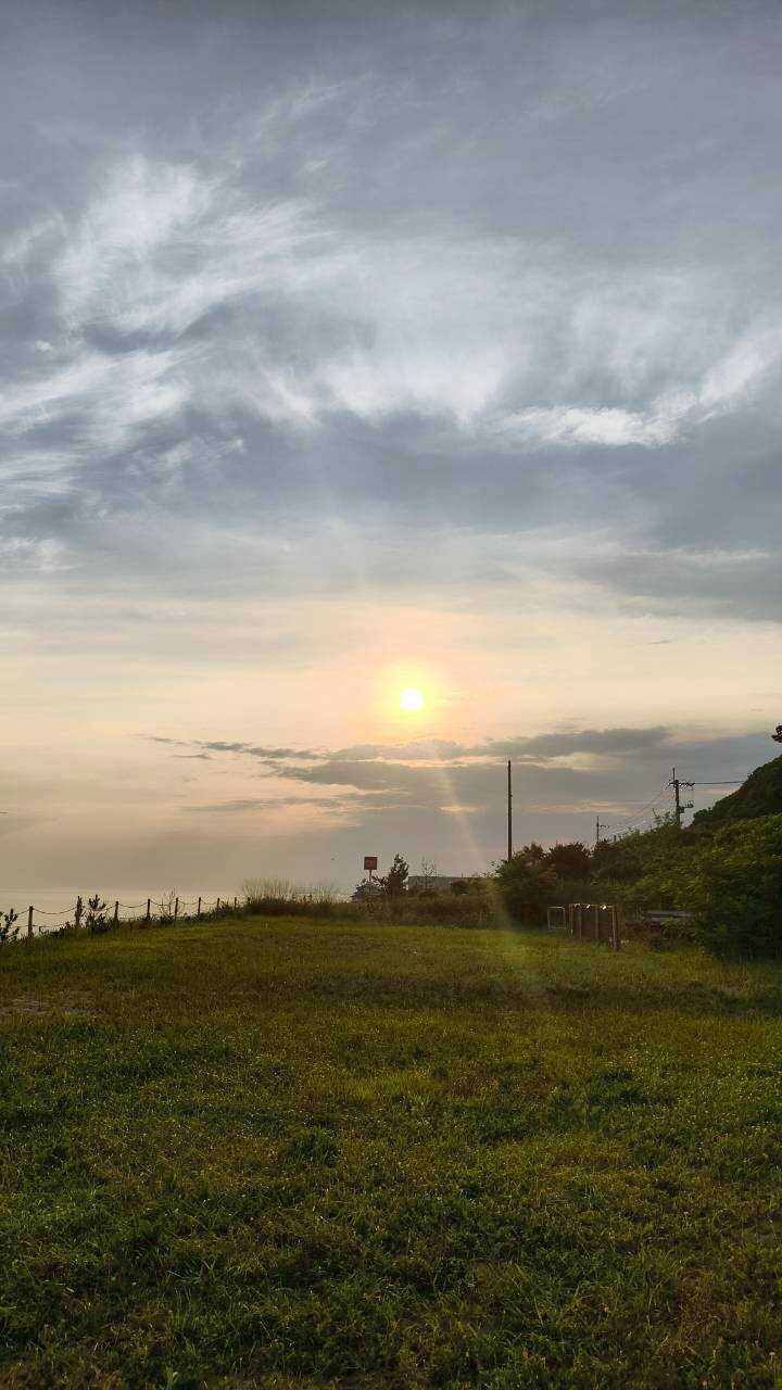 朝日が見れました